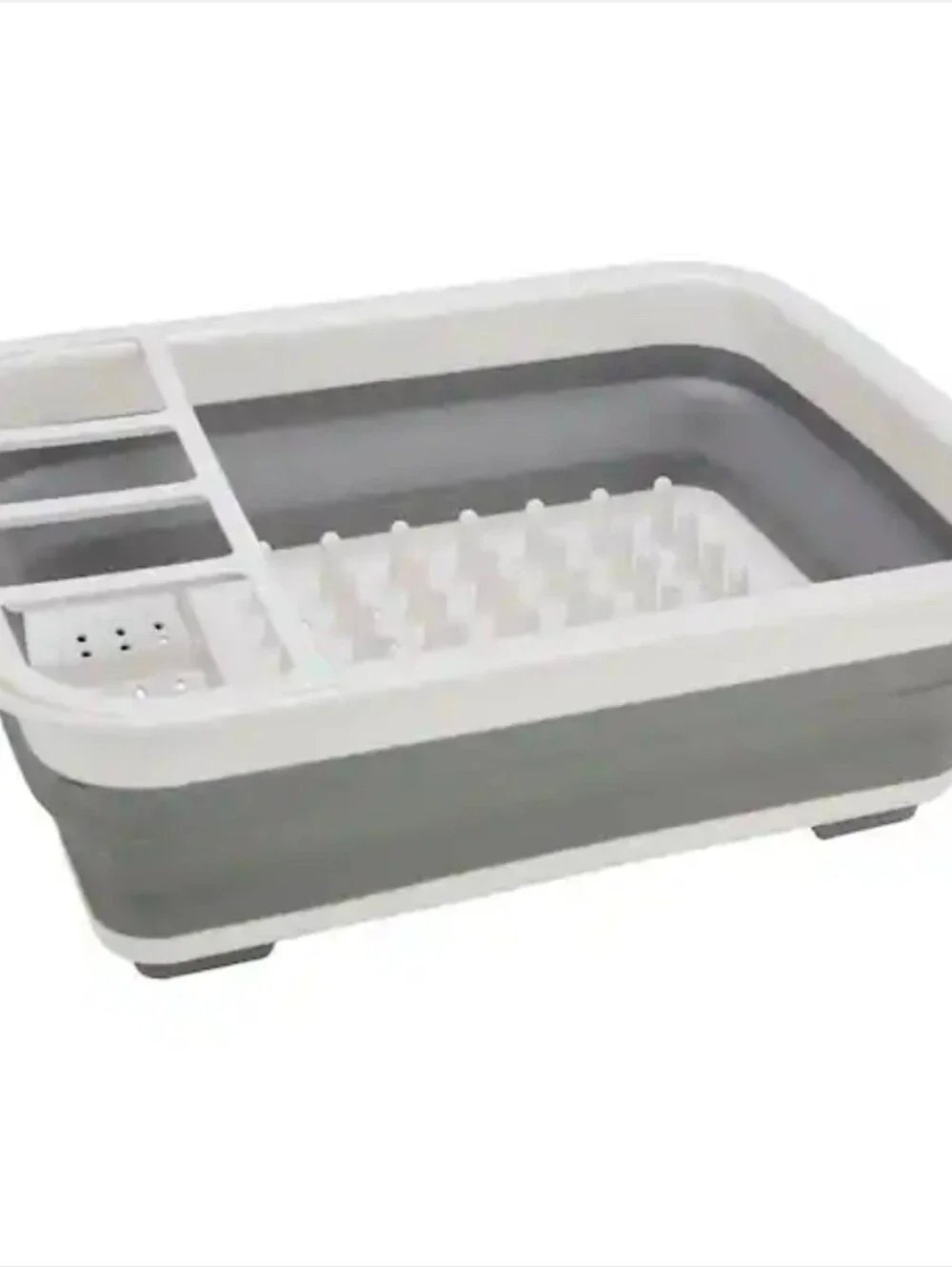 Collapsible Dish Drying Rack - Gray and White
